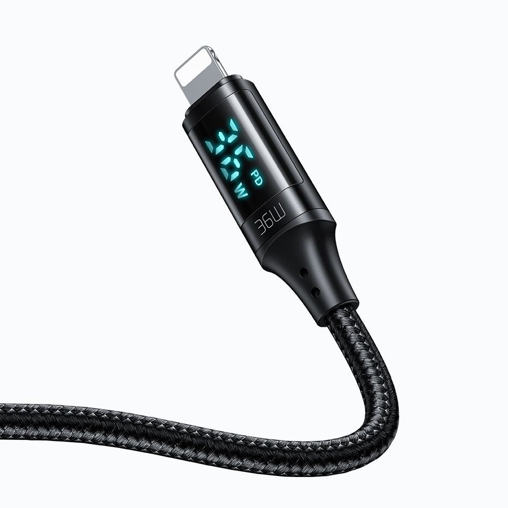 Mcdodo - Data Cable (CA-1030) - Type-C to Lightning, with Digital Display, Nylon Braided, Aluminum Alloy, 36W, 1.2m - Bl