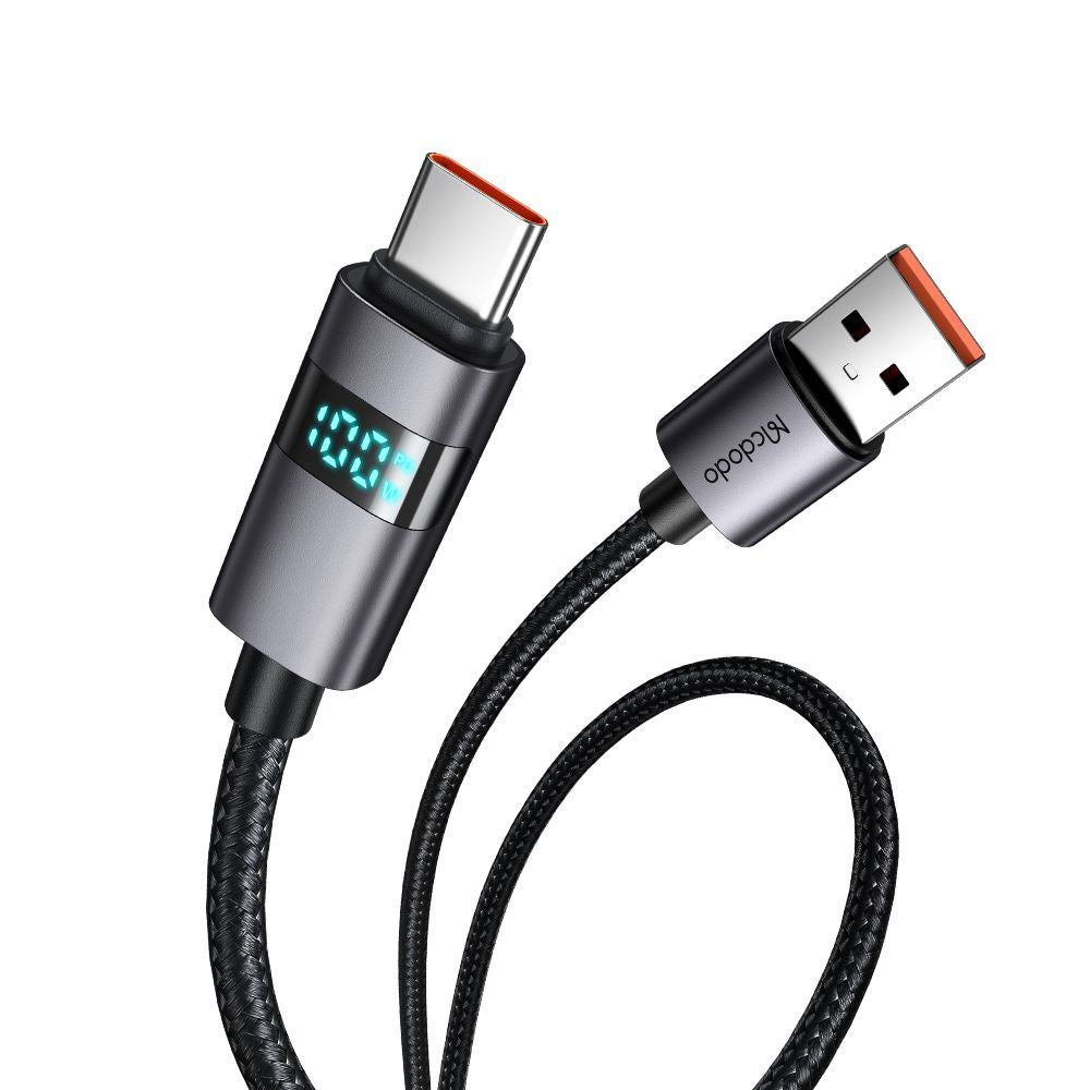 Mcdodo - Data Cable (CA-6520) - USB-A to USB-C, LED Display, 6A, 1.2m - Black