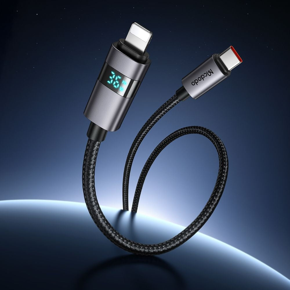 Mcdodo - Data Cable (CA-6570) - USB-C to Lightning, LED Display, 36W, 1.2m - Black