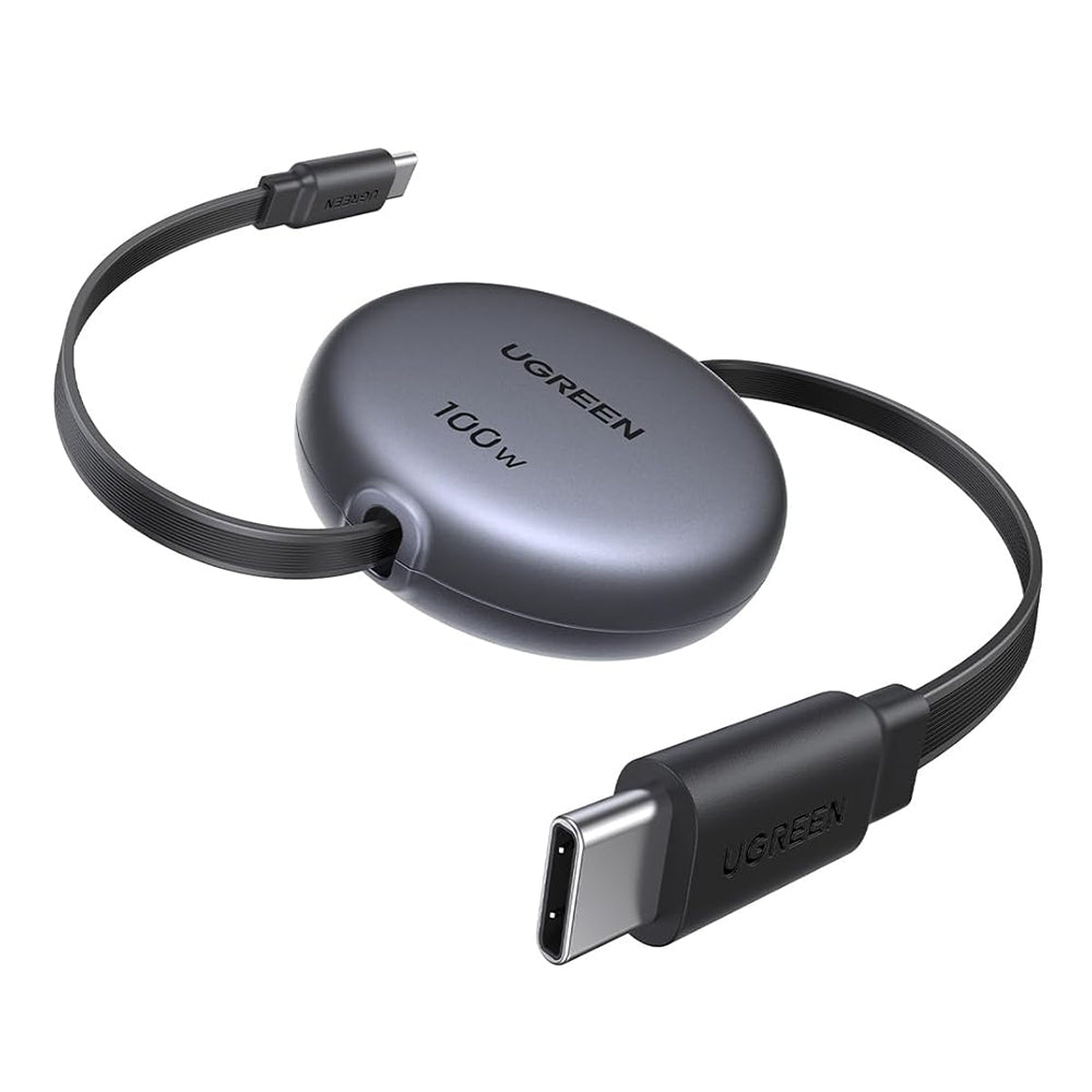 Ugreen Cablu Ugreen (L531), Type-C to Type-C, Retractable, Fast Charging, PD 3.0, 100W, E-maker Chip, 1m, Negru