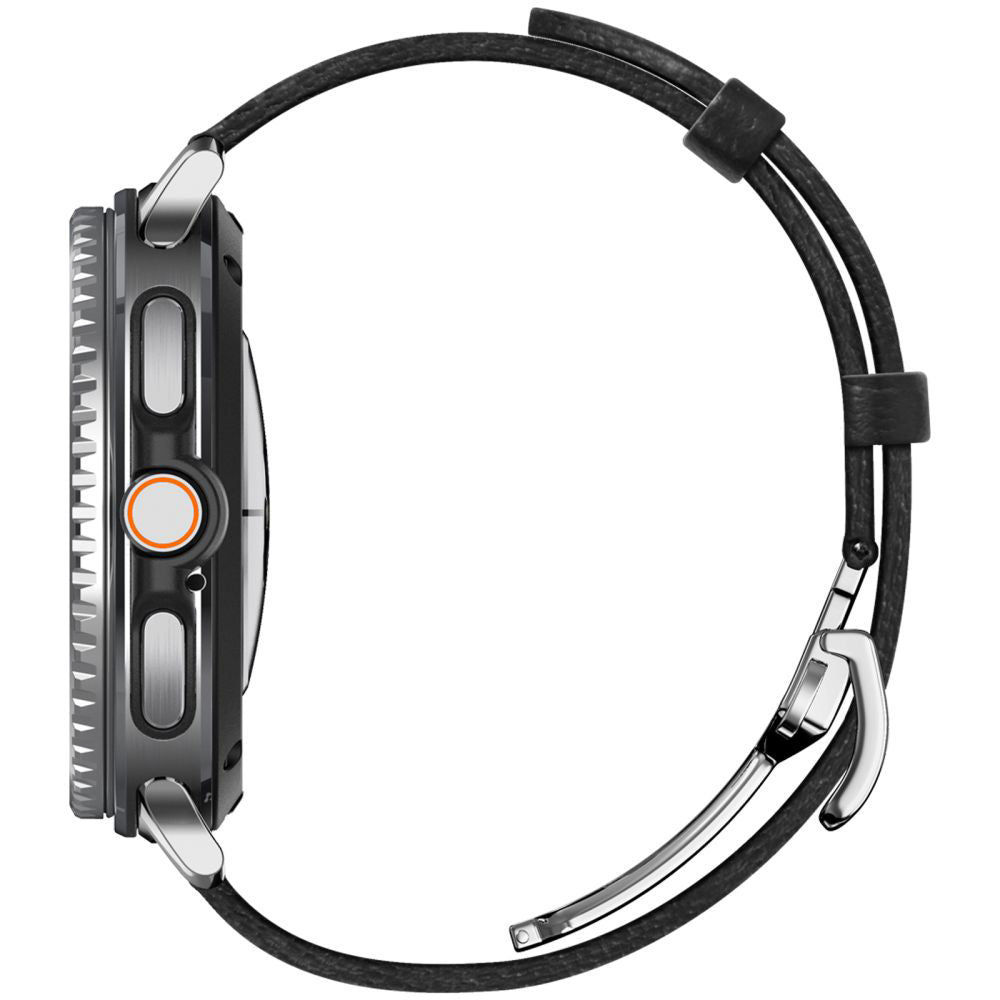 Spigen - Enzo (AMP10119) - Samsung Galaxy Watch8 40mm/Watch8 44mm/Watch8 Classic, Genuine Goat Leather - Black