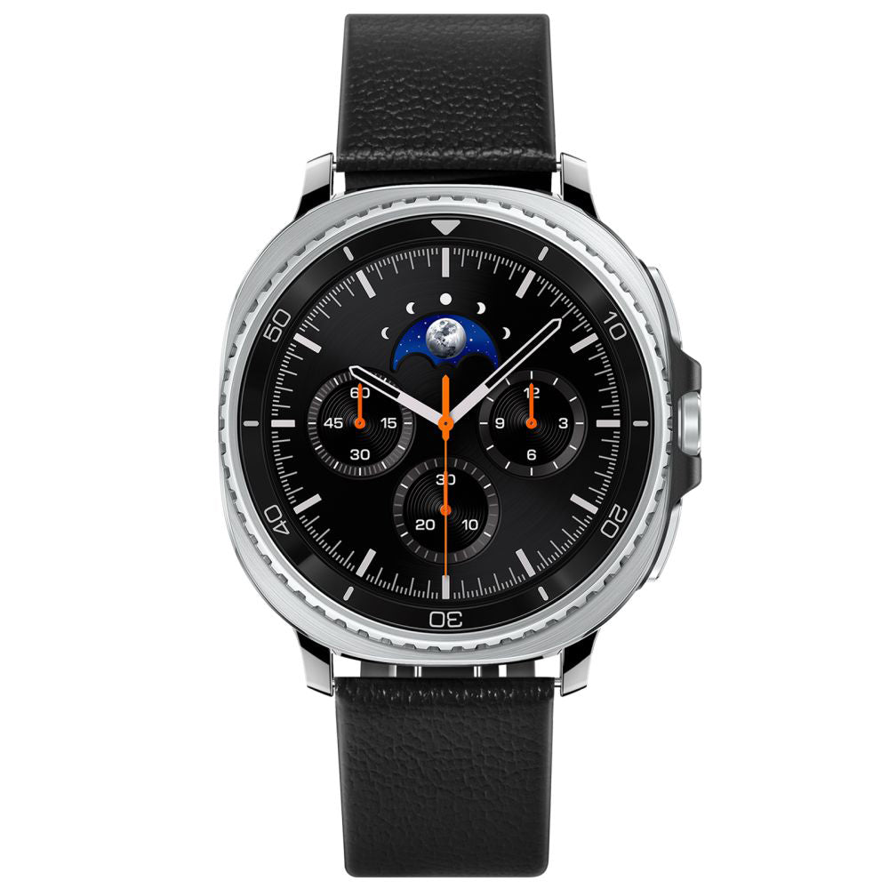 Spigen - Enzo (AMP10119) - Samsung Galaxy Watch8 40mm/Watch8 44mm/Watch8 Classic, Genuine Goat Leather - Black