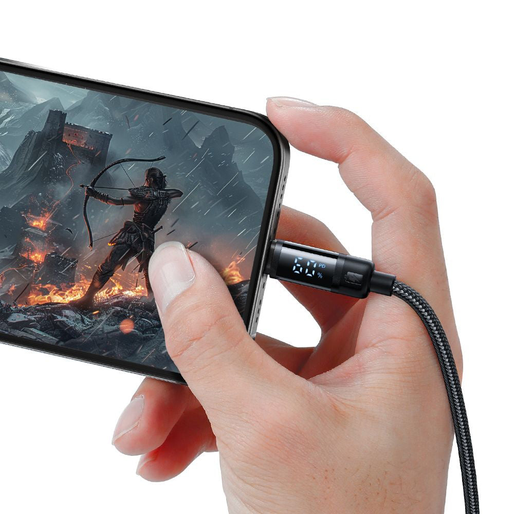 Mcdodo - Data Cable BAT Series (CA-5780) - USB-C to USB-C, 60W, Digital Display, 1.2m - Black