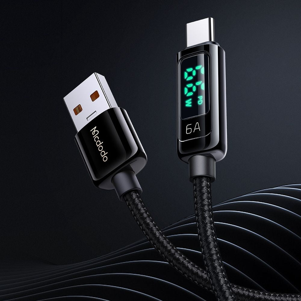 Mcdodo - Data Cable (CA-8690) - USB-A to USB-C, 6A, Digital Display, 1.2m - Black