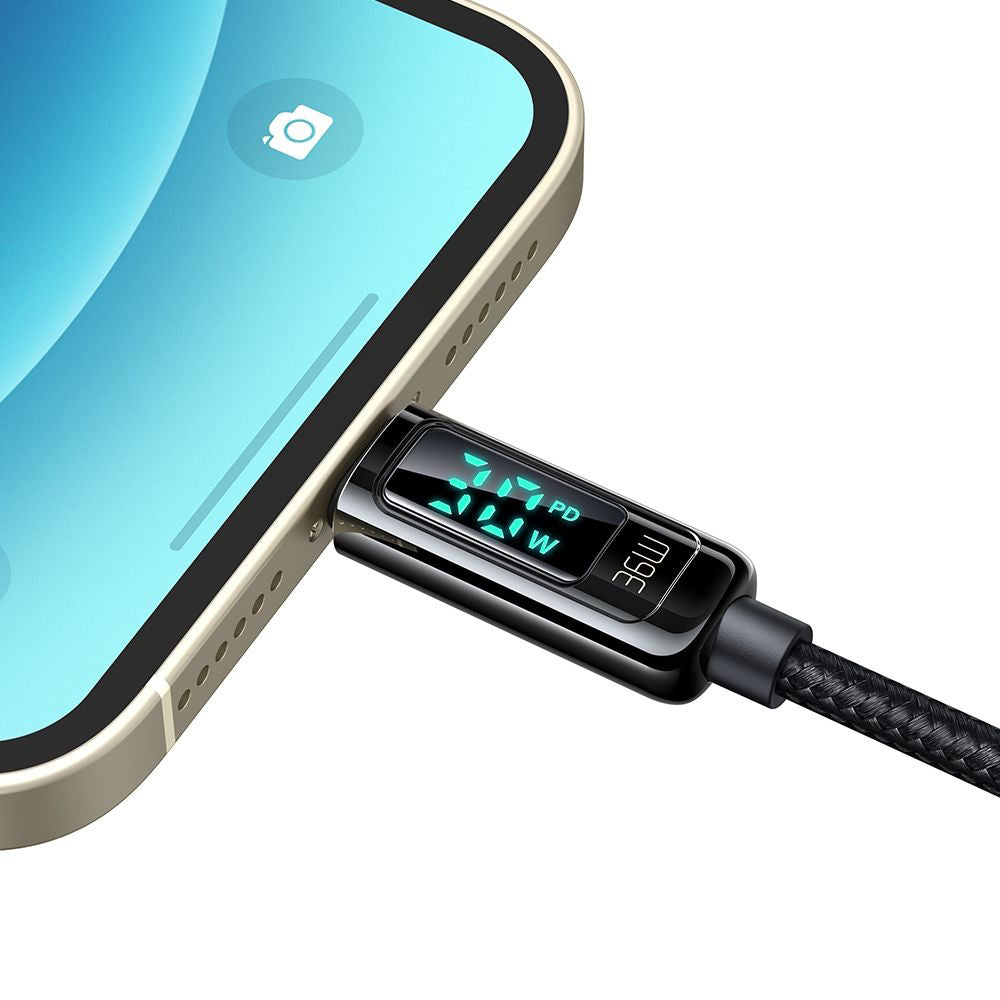 Mcdodo - Data Cable (CA-8810) - USB-C to Lightning, 36W, Digital Display, 1.2m - Black