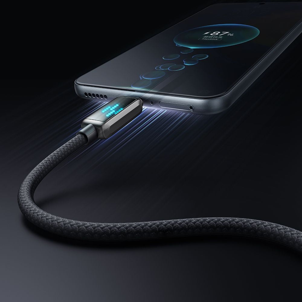 Mcdodo - Data Cable (CA-2350) - USB-C to USB-A, 6A, LED Display, 1.2m - Black