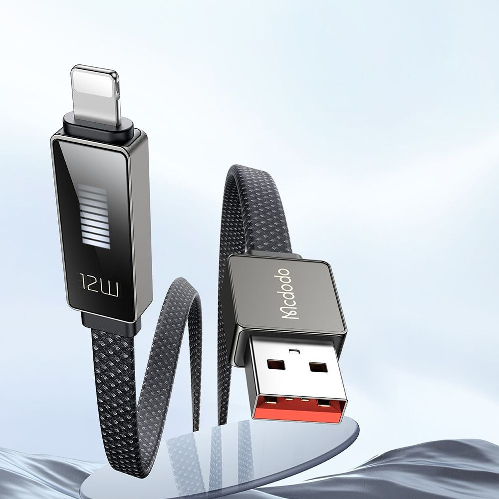 Mcdodo - Data Cable Rythm Series (CA-4970) - USB-A to Lightning, 3A, LED Display, 1.2m - Black