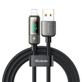 Mcdodo - Data Cable (CA-3620) - USB-A to Lightning, 3A, Digital Display, Auto Power Off, Transparent Design, 1.2m - Blac