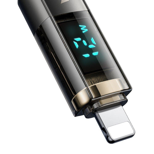 Mcdodo - Data Cable (CA-3620) - USB-A to Lightning, 3A, Digital Display, Auto Power Off, Transparent Design, 1.2m - Blac
