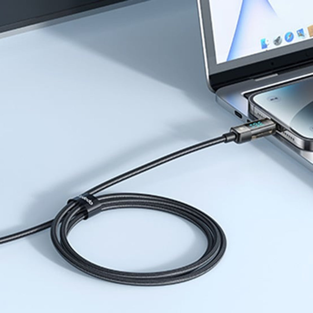 Mcdodo - Data Cable (CA-3600) - Type-C to Lightning, 36W, Digital Display, Auto Power Off, Transparent Design, 1.2m - Bl