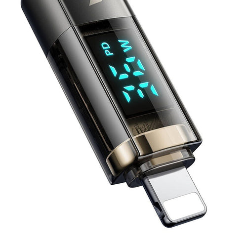 Mcdodo - Data Cable (CA-3600) - Type-C to Lightning, 36W, Digital Display, Auto Power Off, Transparent Design, 1.2m - Bl