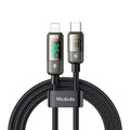 Mcdodo - Data Cable (CA-3600) - Type-C to Lightning, 36W, Digital Display, Auto Power Off, Transparent Design, 1.2m - Bl