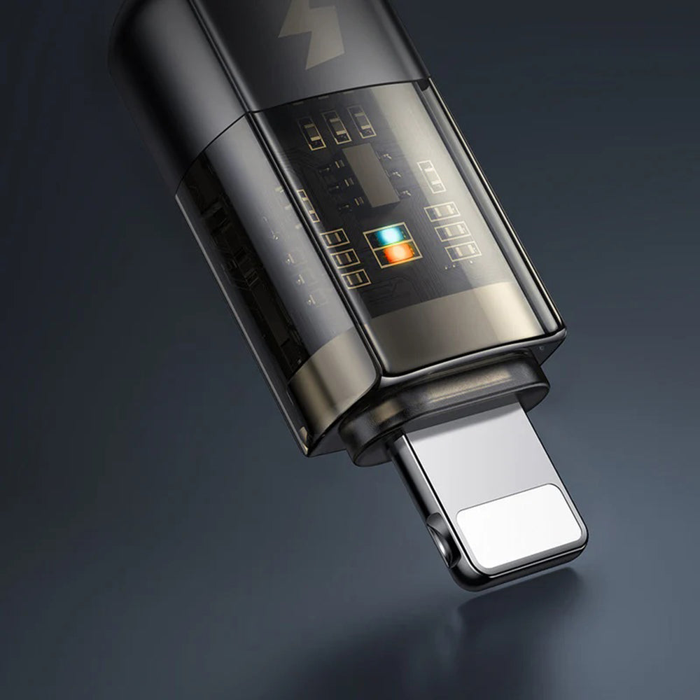 Mcdodo - Data Cable (CA-3140) - USB-A to Lightning, 3A, Transparent Design, Auto Power Off, 1.2m - Black