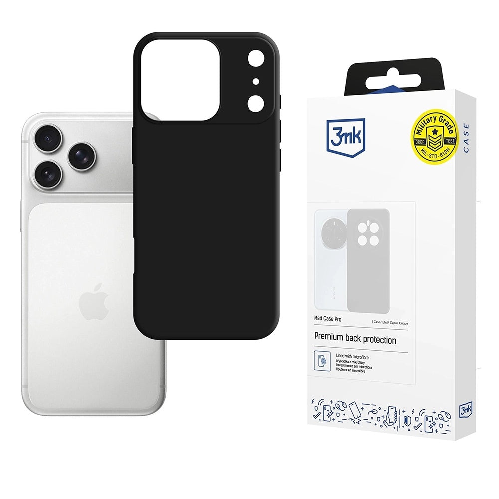 3mk - Matt Case Pro - iPhone 17 Pro Max - Black