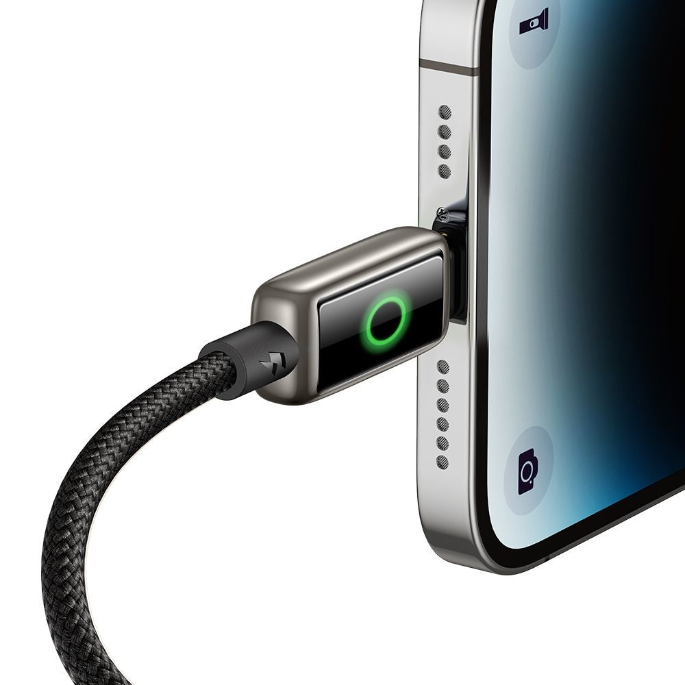 Mcdodo - Data Cable (CA-6590) - with Breathing Light LED Display, USB-A to Lightning, Auto Power Off, 3A, 1.2m - Black
