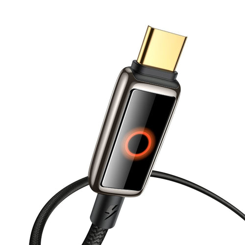 Mcdodo - Data Cable (CA-6680) - with Breathing Light LED Display, USB-C to USB-C, Auto Power Off, 100W, 1.2m - Black