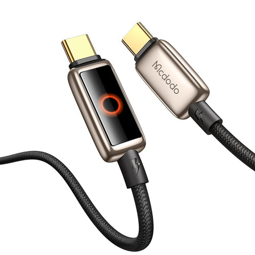 Mcdodo - Data Cable (CA-6681) - with Breathing Light LED Display, USB-C to USB-C, Auto Power Off, 100W, 1.2m - Desert Go