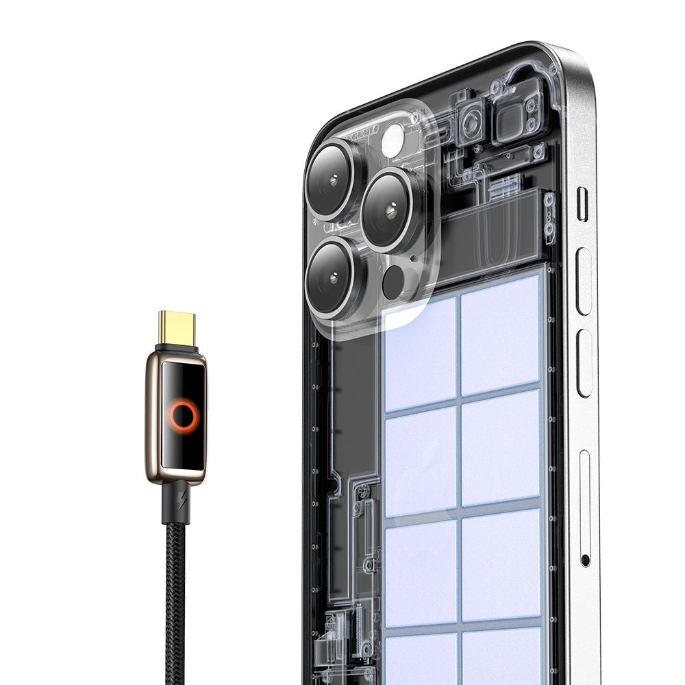 Mcdodo - Data Cable (CA-6681) - with Breathing Light LED Display, USB-C to USB-C, Auto Power Off, 100W, 1.2m - Desert Go