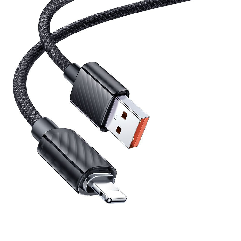 Mcdodo - Data Cable (CA-3640) - USB to Lightning, Transparent Design, 3A, 1.2m - Black