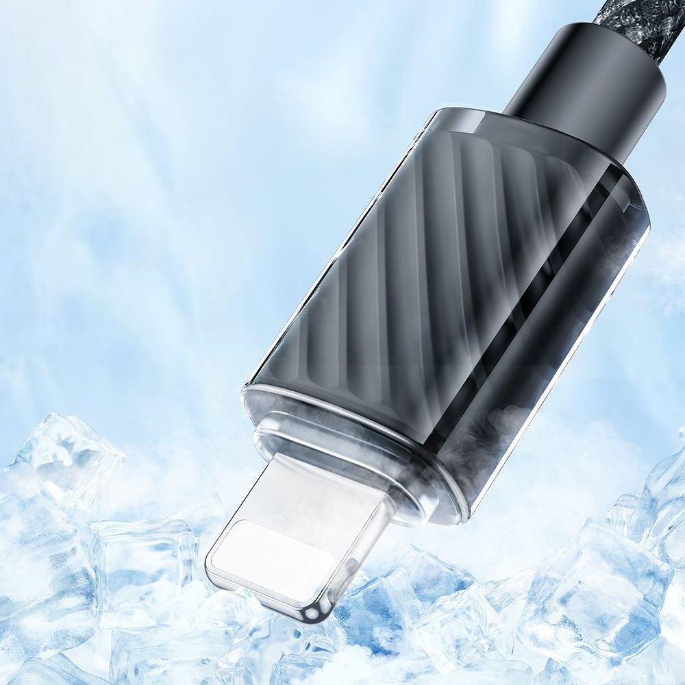 Mcdodo - Data Cable (CA-3640) - USB to Lightning, Transparent Design, 3A, 1.2m - Black