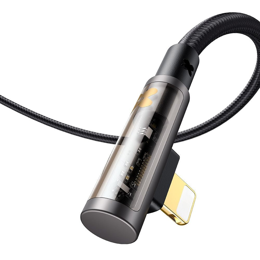 Mcdodo - Data Cable (CA-3510) - USB-A to Lightning, 90 Degree Design, 3A, Transparent Design, 1.2m - Black