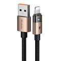 Mcdodo - Data Cable (CA-6911) - with Charging Light, USB-A to Lightning, Transparent Cable, 3A, 1.2m - Desert Gold