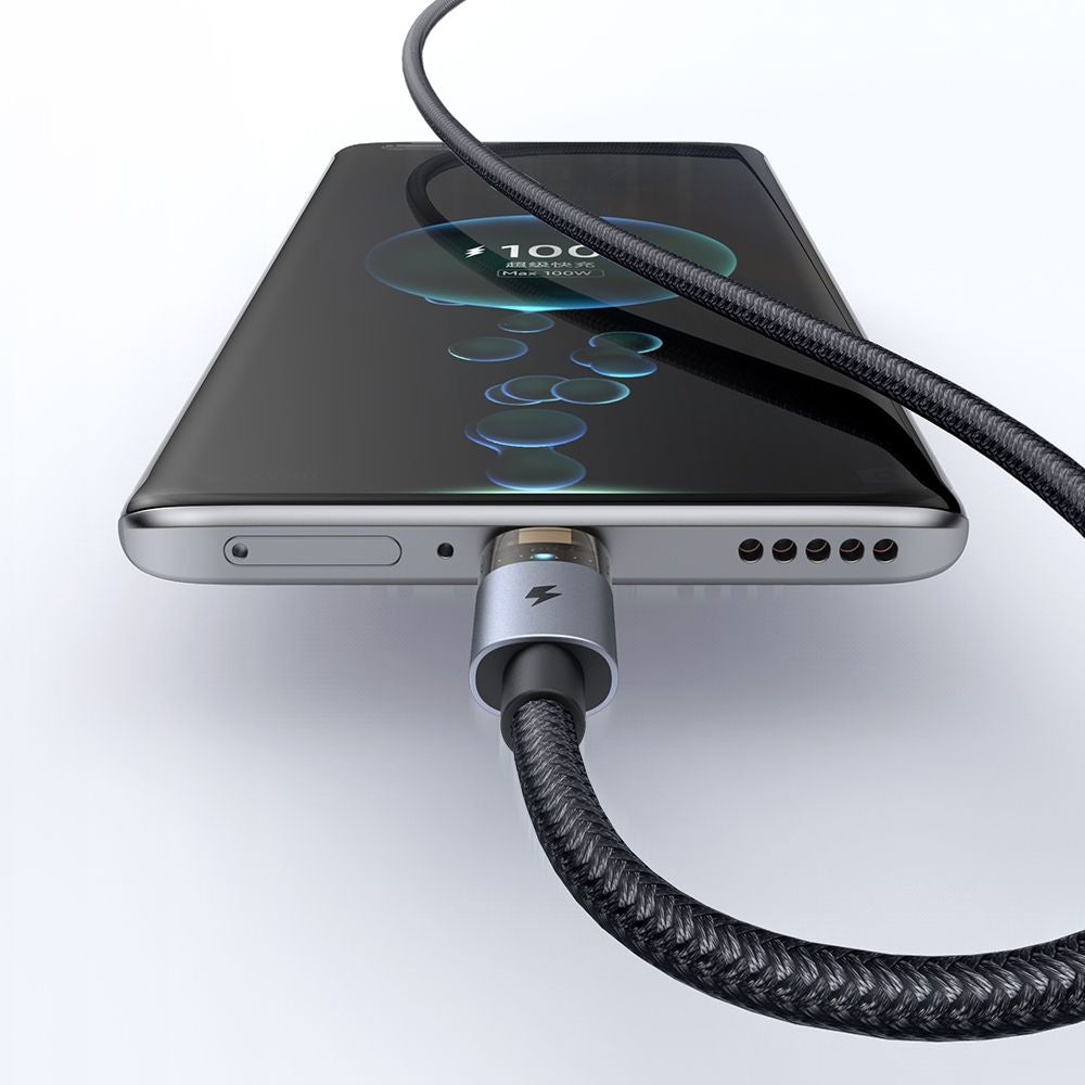 Mcdodo - Data Cable (CA-6890) - with Charging Light, USB-C to USB-A, Transparent Cable, 6A, 1.2m - Black