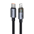 Mcdodo - Data Cable (CA-6940) - with Charging Light, USB-C to Lightning, Transparent Cable, 36W, 1.2m - Black