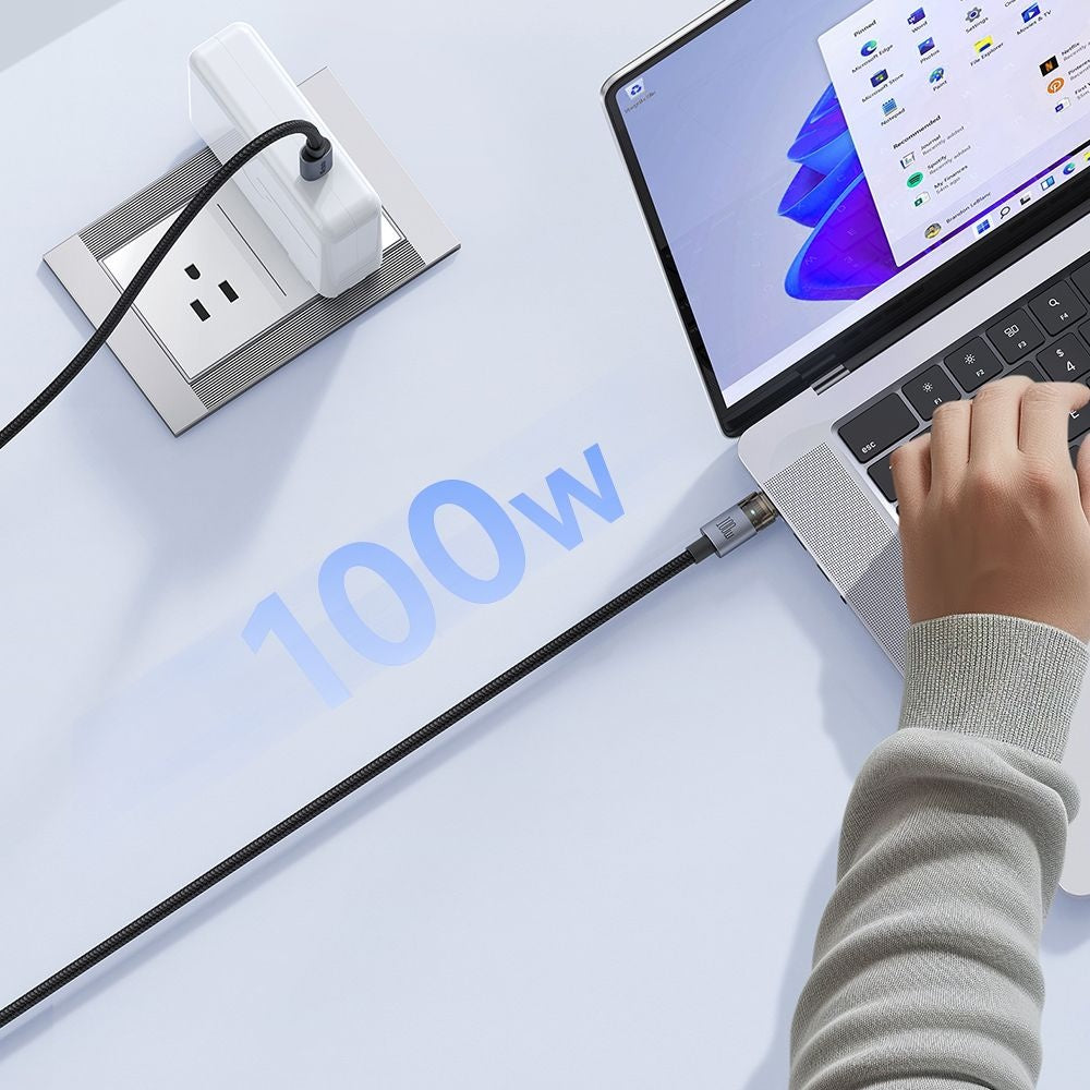 Mcdodo - Data Cable (CA-5580) - with Charging Light, USB-C to USB-C, Transparent Cable, 100W, 1.2m - Black