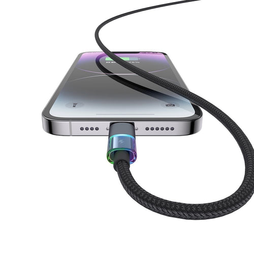 Mcdodo - Data Cable (CA-8190) - with 7 Colorful Lights, USB-C to Lightning, 36W, 3A, 1.2m - Black