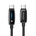 Mcdodo - Data Cable (CA-0100) - with Auto Brightness Adjustment, USB-C to USB-C, 100W, 5A, 1.2m - Black
