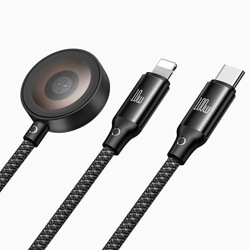 Cablu Mcdodo O Series (CA-4940), USB-C la Lightning/USB-C, 100W, 1.2m, Negru