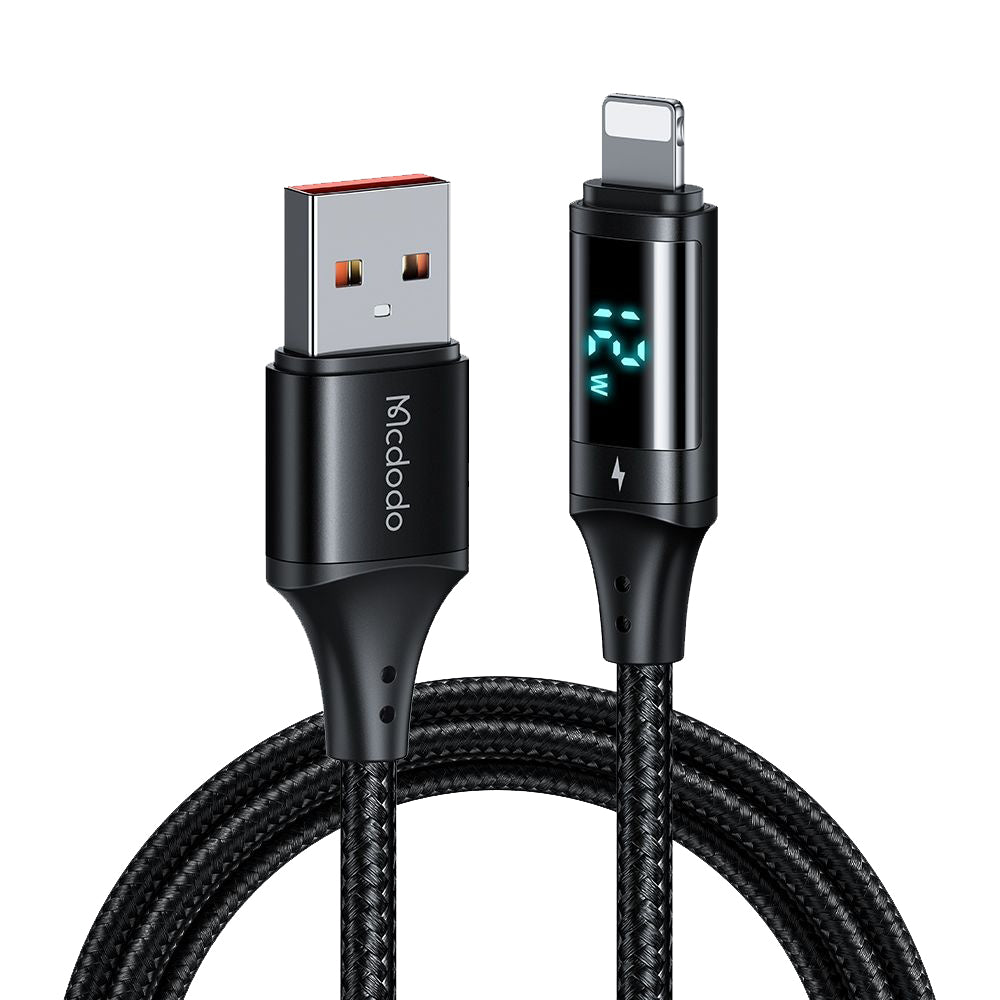 Mcdodo - Data Cable (CA-1060) - USB 2.0 to Lightning, with Digital Display, Nylon Braided, Aluminum Alloy, 3A, 1.2m - Bl