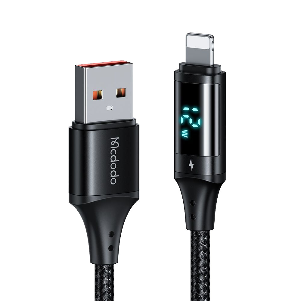 Mcdodo - Data Cable (CA-1060) - USB 2.0 to Lightning, with Digital Display, Nylon Braided, Aluminum Alloy, 3A, 1.2m - Bl