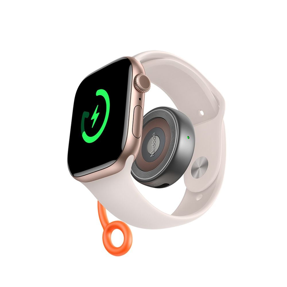 Mcdodo - Wireless Charger (CH-6840) - for Apple Watch, Dual Input, 2.5W, Anti-lost Silicone Lanyard - Black