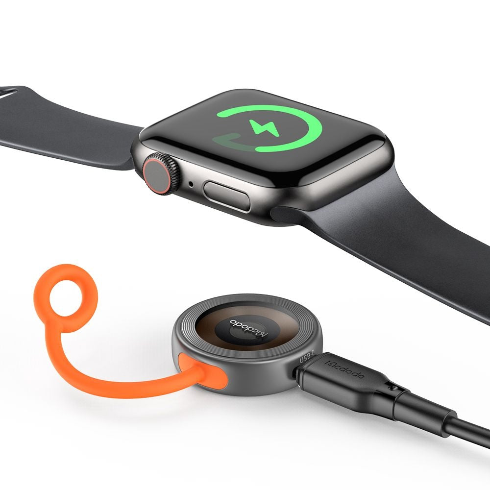 Mcdodo - Wireless Charger (CH-6840) - for Apple Watch, Dual Input, 2.5W, Anti-lost Silicone Lanyard - Black