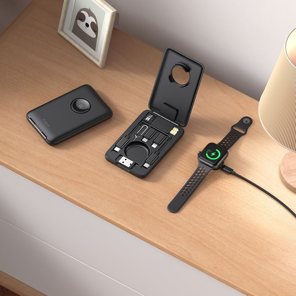 Mcdodo - 8in1 Accessory Organizer (CH-2440) - with Built-in Apple Watch Charger, Fast Charging, Portable Design - Black