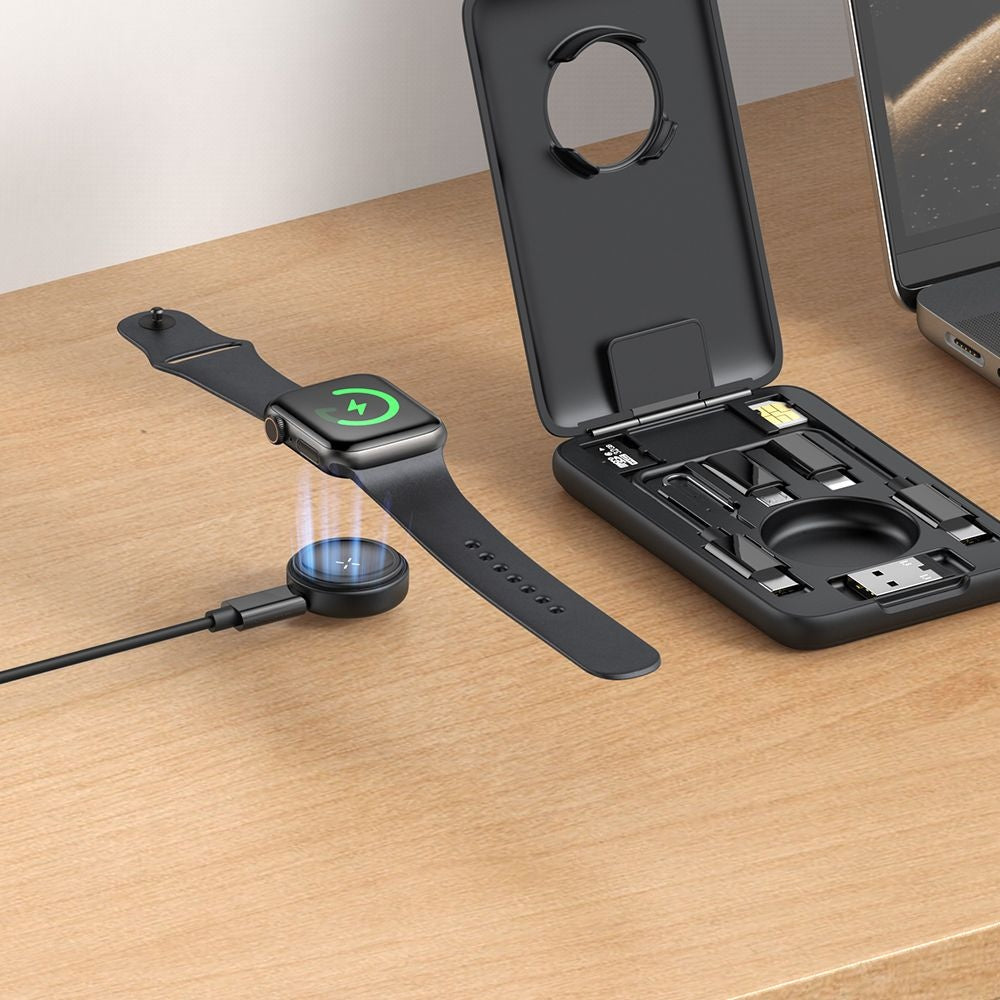 Mcdodo - 8in1 Accessory Organizer (CH-2440) - with Built-in Apple Watch Charger, Fast Charging, Portable Design - Black