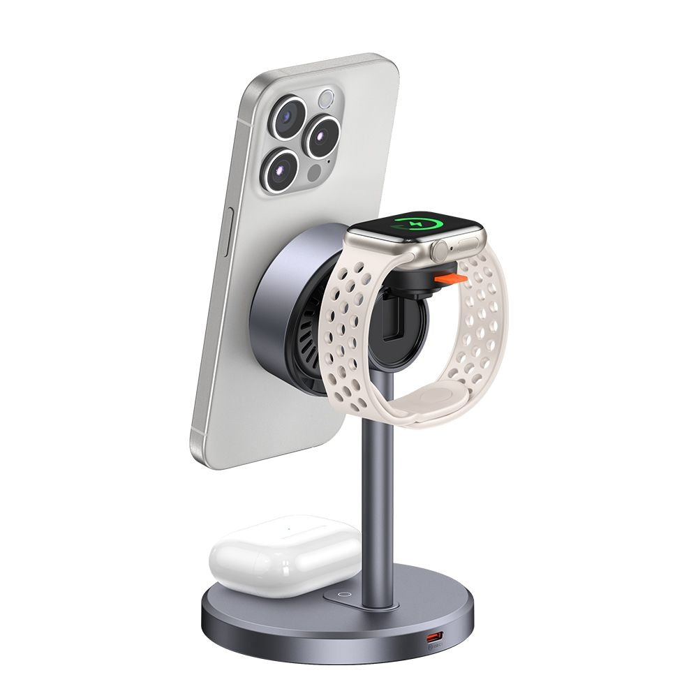 Mcdodo - Wireless Charging Station Black Swan Series (CH-2462) - with Wall Charger, Magnetic, for Apple, 22.5W, Qi2 - Bl