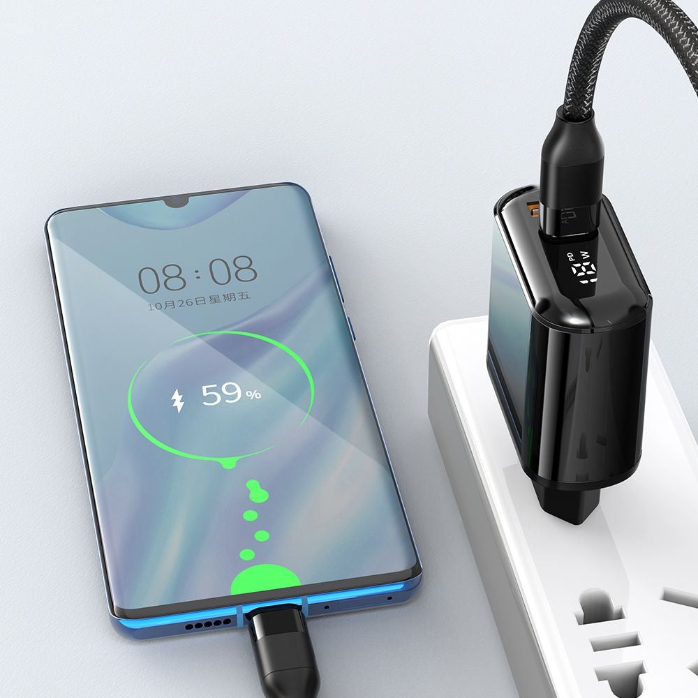Mcdodo - Wall Charger Chocolate Series (CH-7170) - USB-C/A, 20W, Digital Display, PD + QC - Black