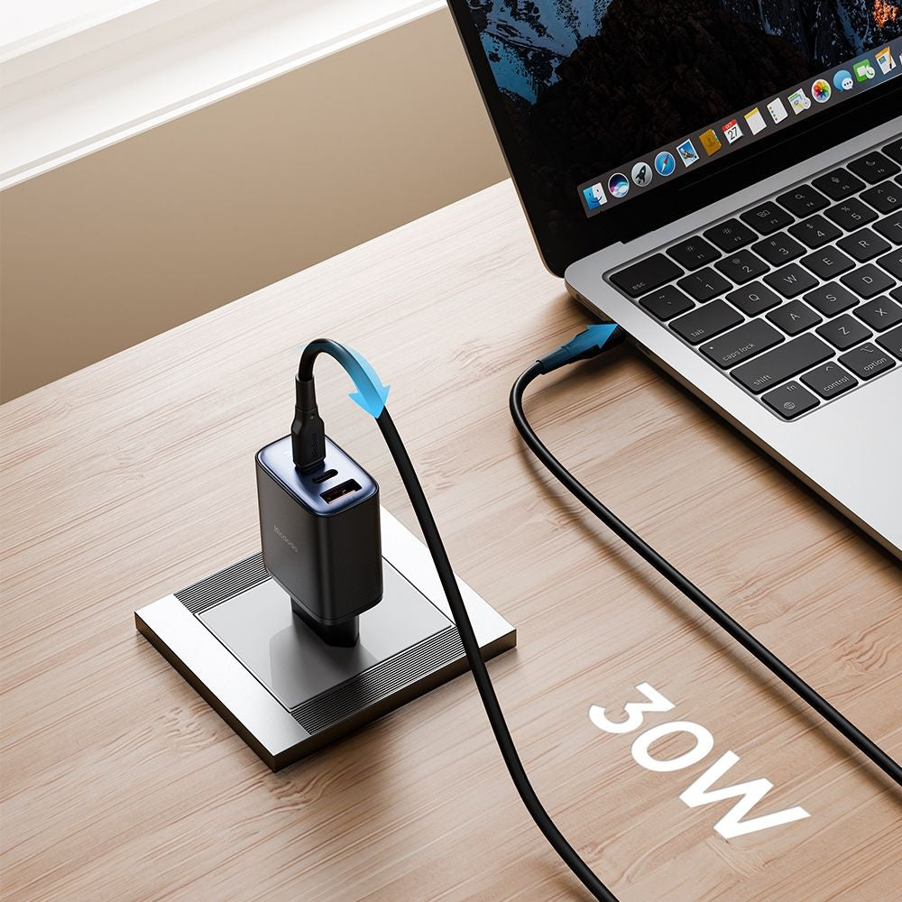 Mcdodo - Wall Charger (CH-2180) - 2x USB-C, 1x USB-A, 30W, Fast Charger, Digital Display - Black