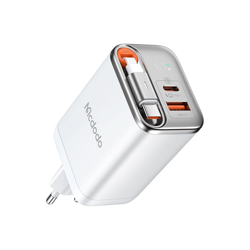 Incarcator Mcdodo (CH-4103), USB-A/C, 67W, Cablu Retractabil, Alb