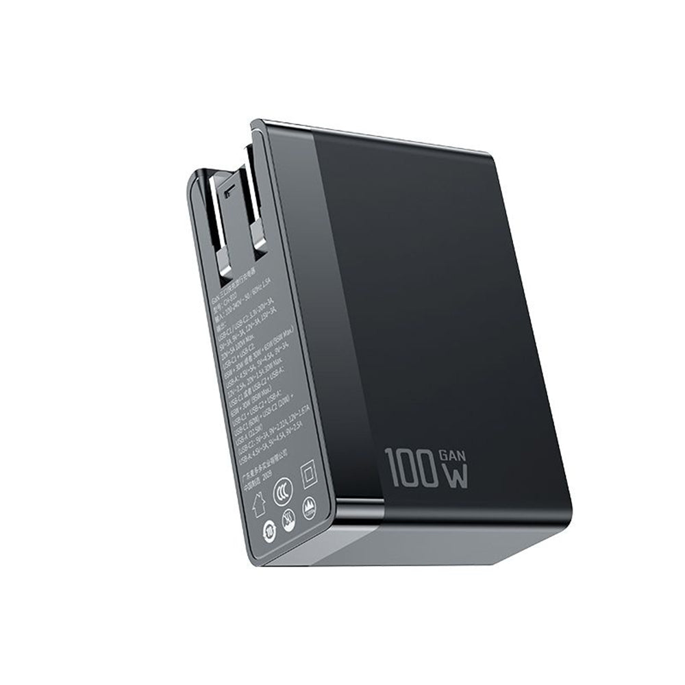 Mcdodo - Universal Travel Adapter Nuc AR Power Series (CH-8101 Pro) - UK/US/EU Plug, 2x Type-C, USB-A, 100W, GaN - Black