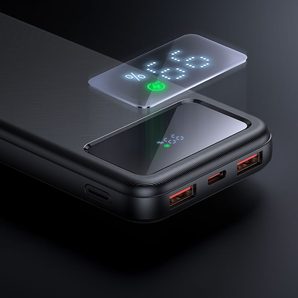 Mcdodo - Power Bank (MC-4220) - Type-C + 2x USB-A Ports, 10000mAh, 22.5W, LED Display - Black
