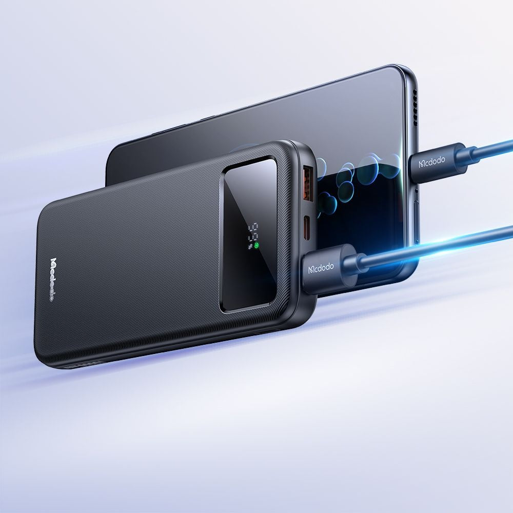 Mcdodo - Power Bank (MC-4220) - Type-C + 2x USB-A Ports, 10000mAh, 22.5W, LED Display - Black