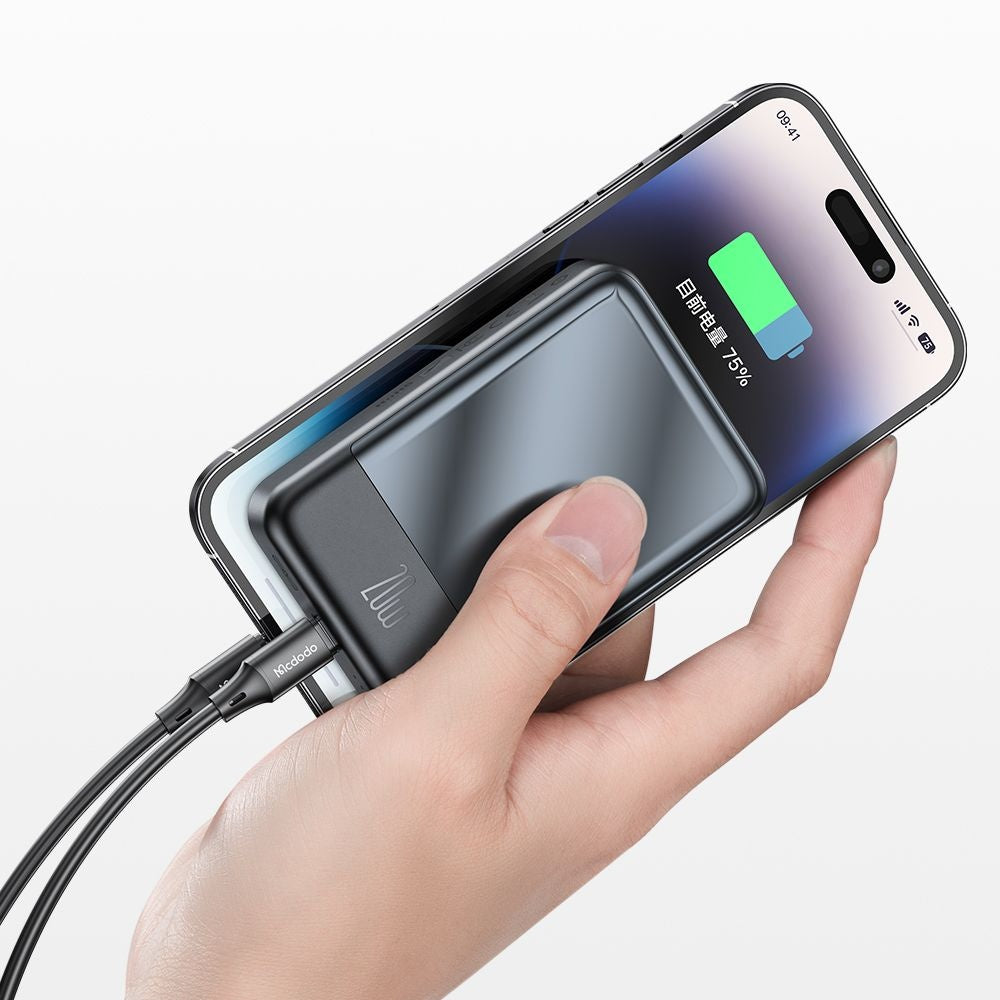 Mcdodo - Magnetic Power Bank Ambilight Series (MC-4261) - 10000mAh, NTC Temperature Control, 20W, LED Indicator - Black