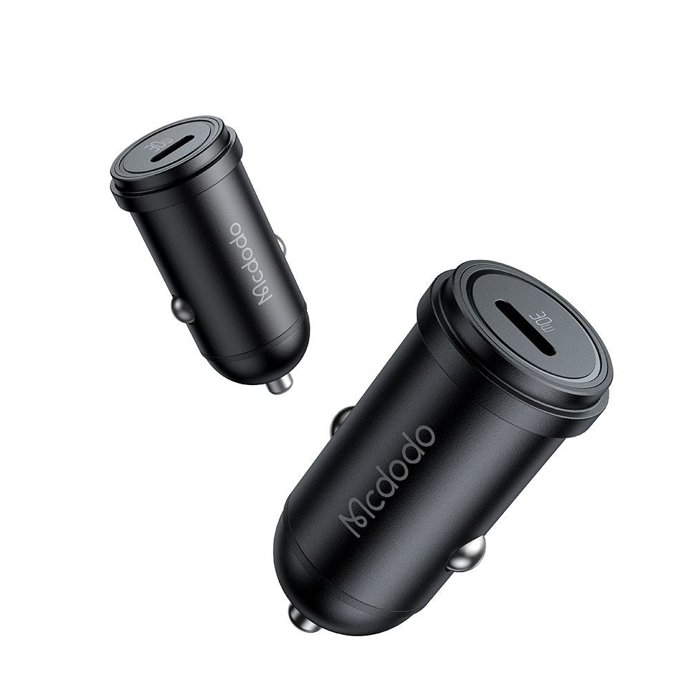 Mcdodo - Car Charger Obsidian Series (CC-7491) - Type-C, PD30W, Smart IC, Mini Size, 1.2m - Black