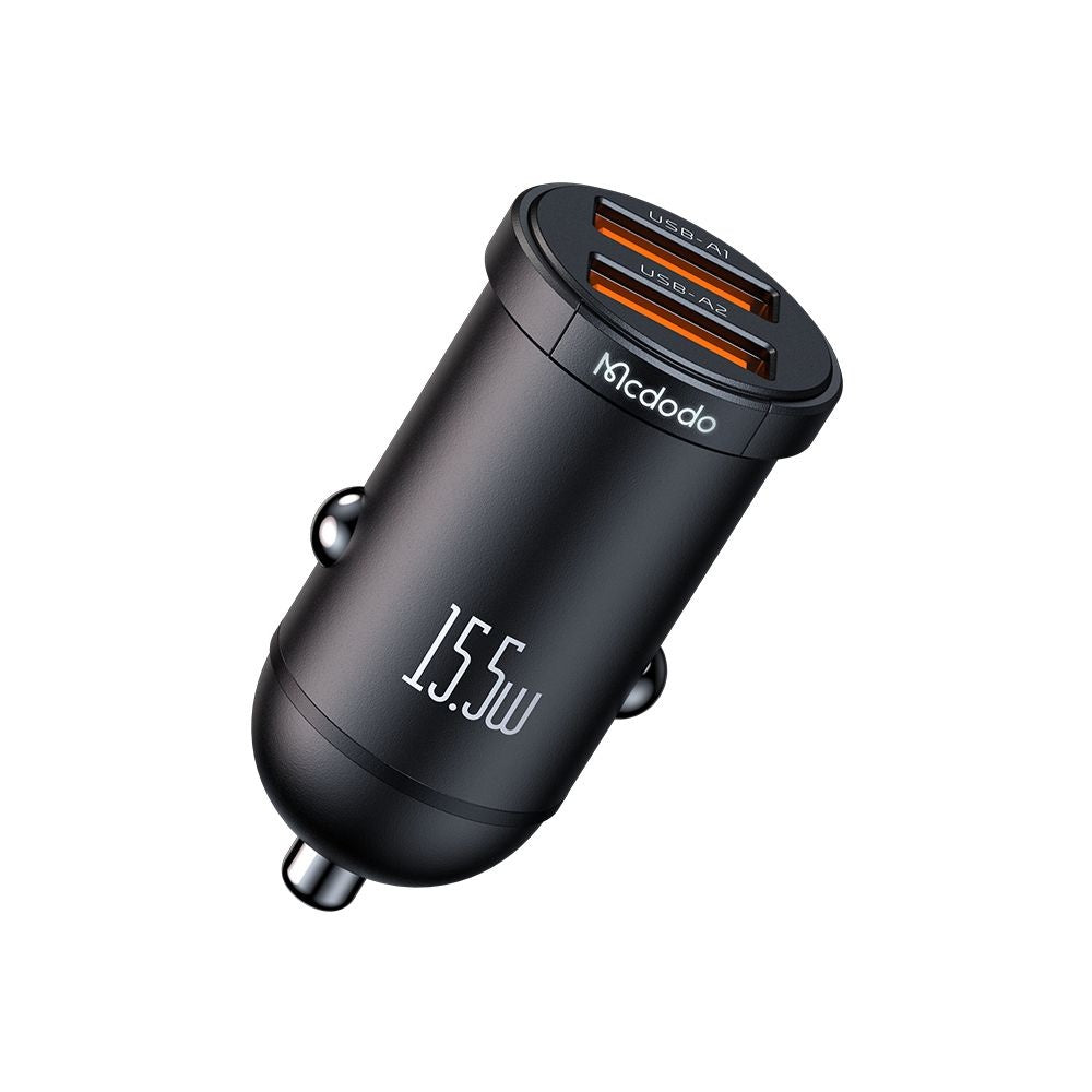 Mcdodo - Car Charger Cool Series (CC-2950) - Dual-Port, 15.5W, Mini Size, 12-24V - Black