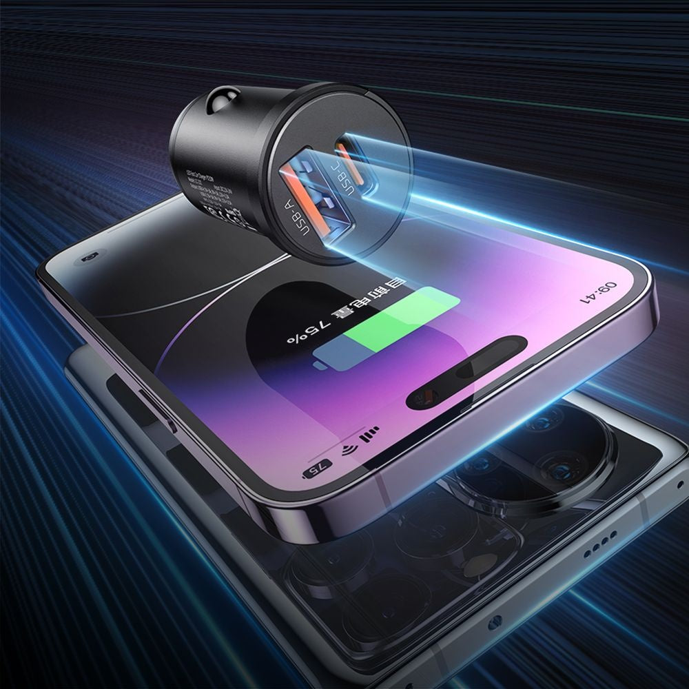 Mcdodo - Car Charger Cool Series (CC-2320) - Dual-Port, Fast Charger, 33W, Mini Size, 12-24V - Black
