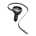 Mcdodo - Car Charger (CC-4850) - with USB-C Retractable Cable, 80W, Dual Port, Indicator Light Ring, 80cm - Black